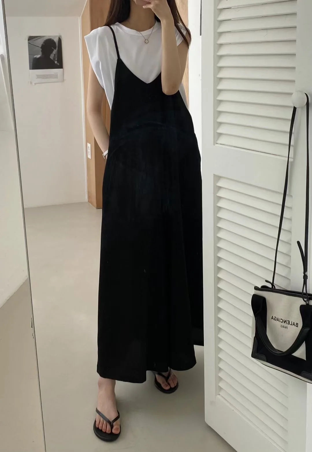 Versatile Loose Fit Slimming Shoulder Strap Pants Casual Pants Jumpsuit 2 Colors Drapey Comfortable Mid-aged Women's Pants