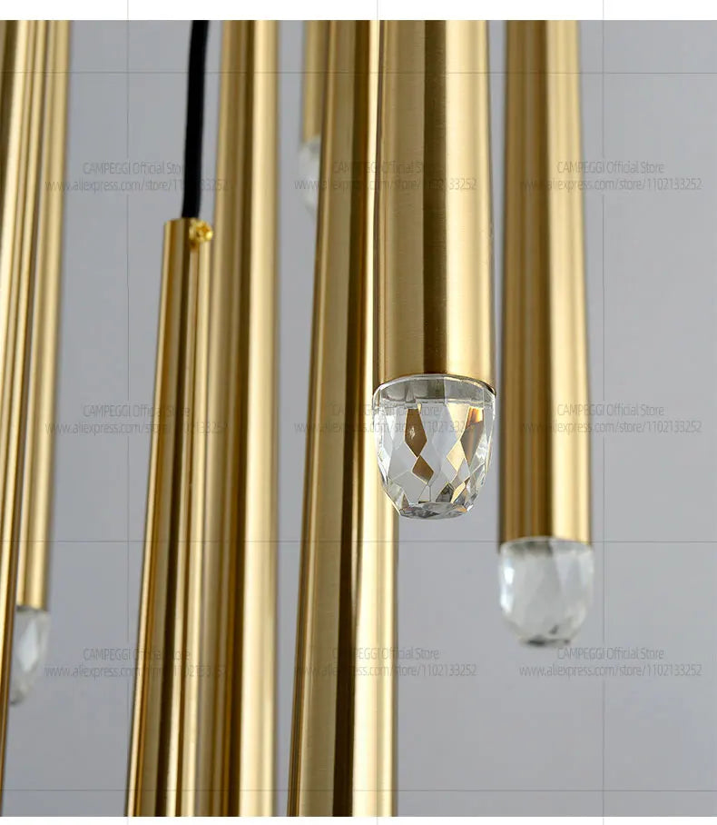 Modern LED Living Room Long Pendent Lamp Attic Light Indoor Lighting Villa Staircase Chandelier Dining Room Ceiling Lamp