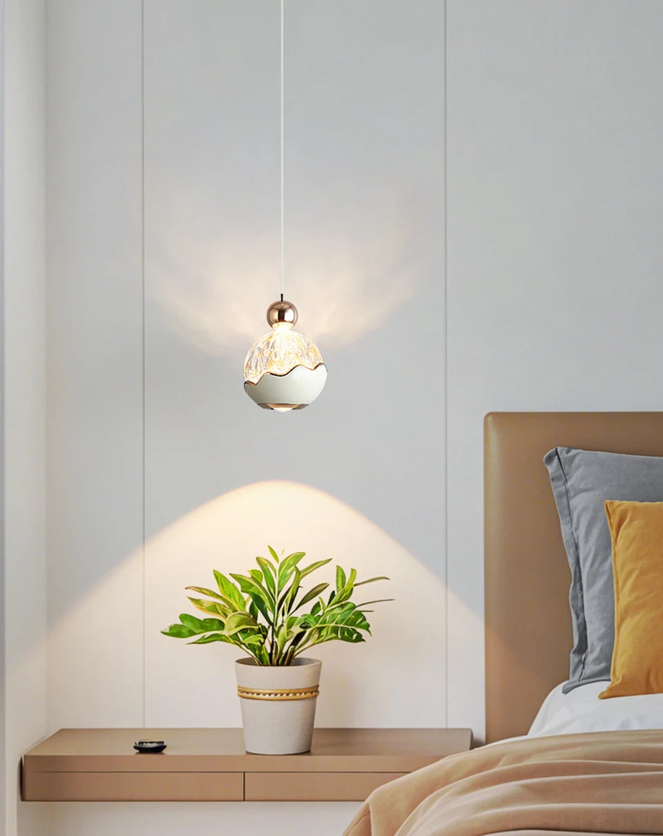 Italian Light Luxury Bedside Pendant Light Artistic Snow Mountain Hand Sweeping Induction Adjustable Entrance Hanging Line Light