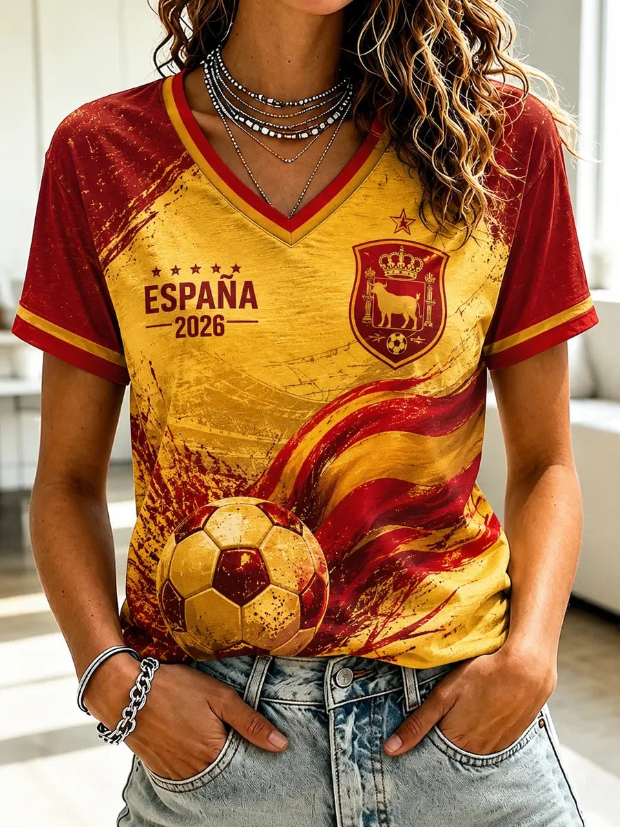 2026 Edition Spanish Fans Football Training T-Shirt - 3D Digital Printing - Comfortable and Breathable - Family Clothing