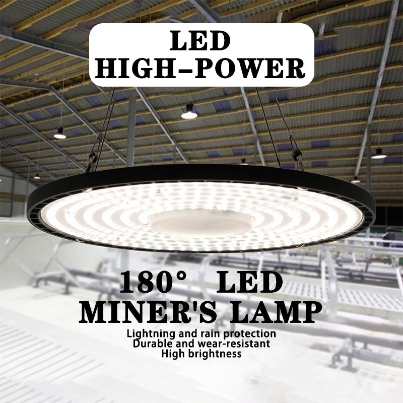 High Bay Lights 100/150/200W 220V Super Bright 6000K UFO LED Waterproof Commercial Market Warehouse Garage Industrial Lighting