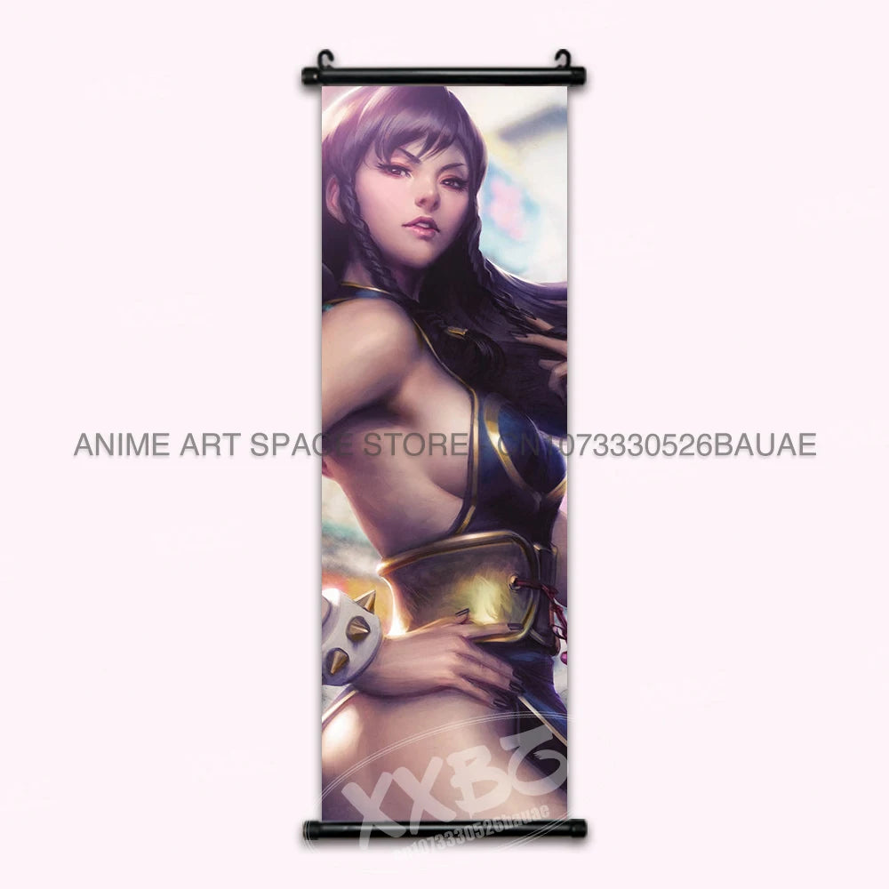 Street Fighter Hanging Painting Fighting Game Wall Artwork Gouken Scrolls Picture Sakura Kasugano Print Canvas Poster Home Decor