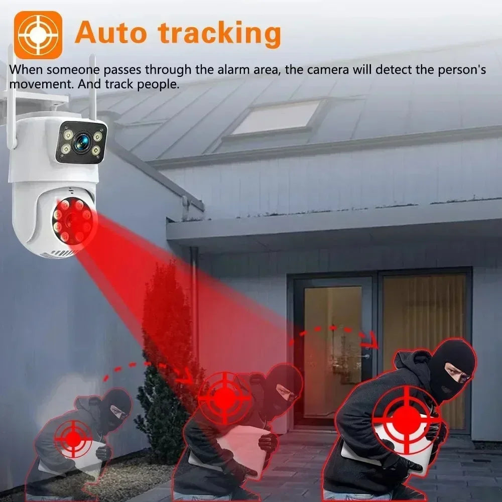 CCTV Security  8MP Dual Lens PTZ Camera 10CH 12.5"Inch LCD Screen Monitor Wifi NVR Kit Wireless Home 4K Security Camera System