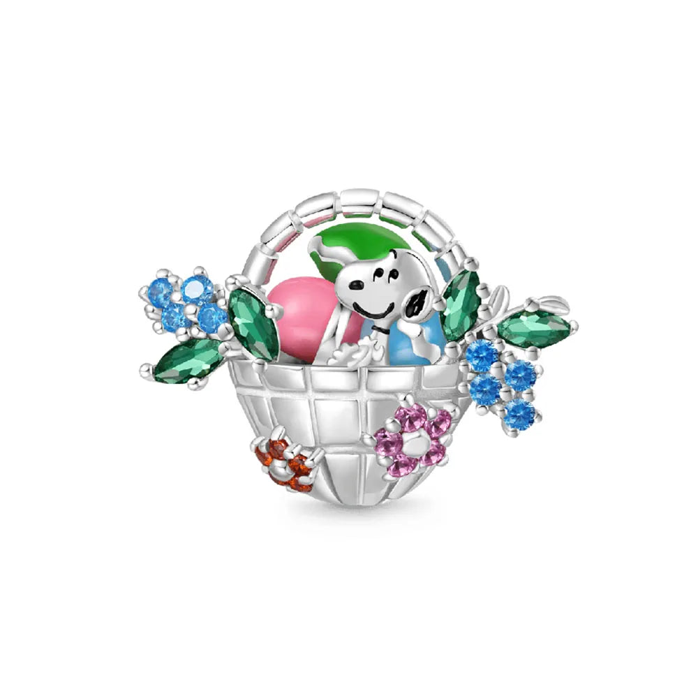 Cartoon 925Silver Balloon Dog, Red House, Watermelon Dog Male and Female Pendant,Fit Bracelet DIY Jewelry for Girls and Children