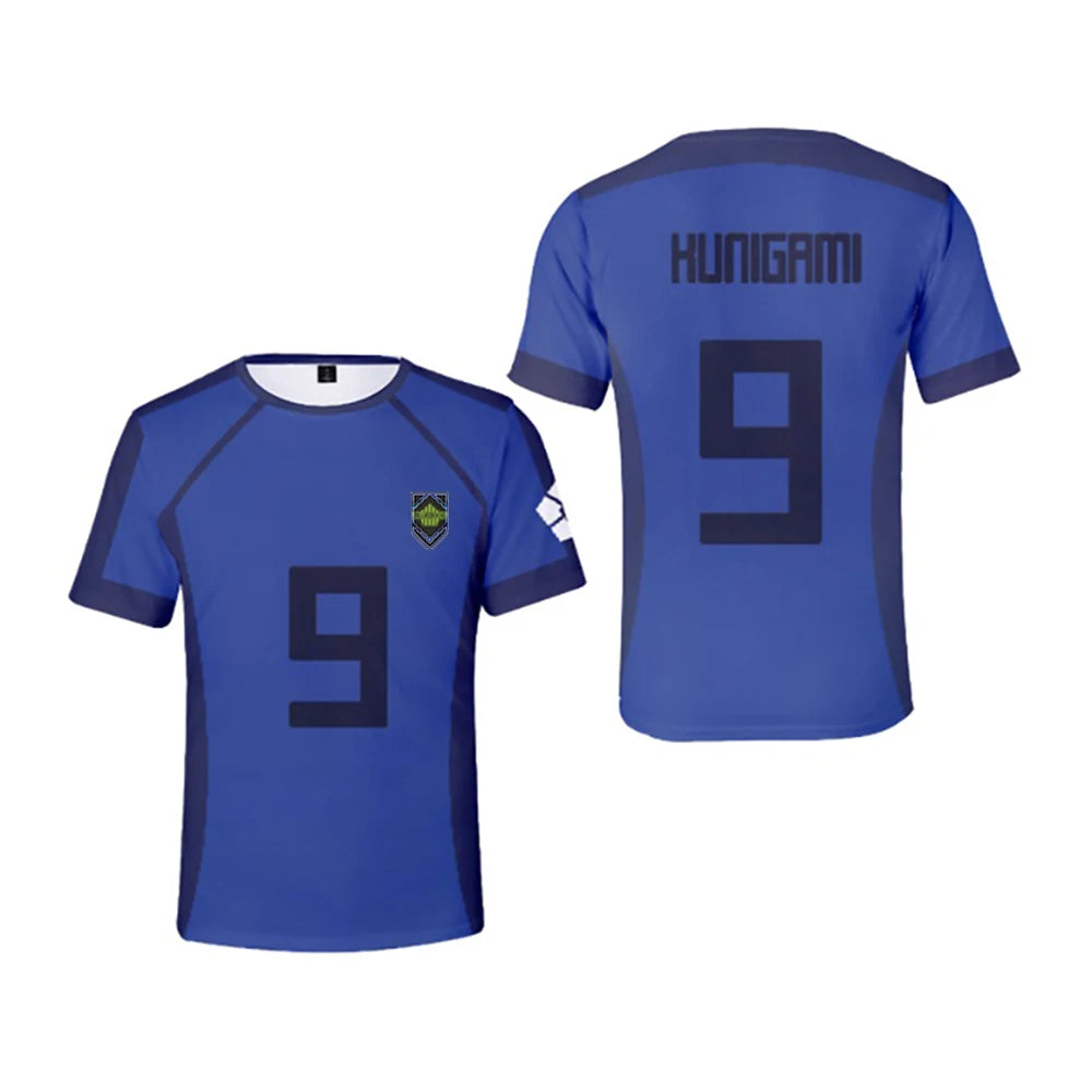 Anime Japan Blue Lock Isagi Yoichi Football Shirt Cosplay Hyoma Chigiri Meguru Bachira Daily Street Style T-shirt Top