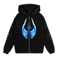 Streetwear Men Zipper Hoodie Bright Side Graphic Print Zip Hooded Pullover Sweatshirt Hip Hop Jacket Y2K Coat Clothing Goth Tops