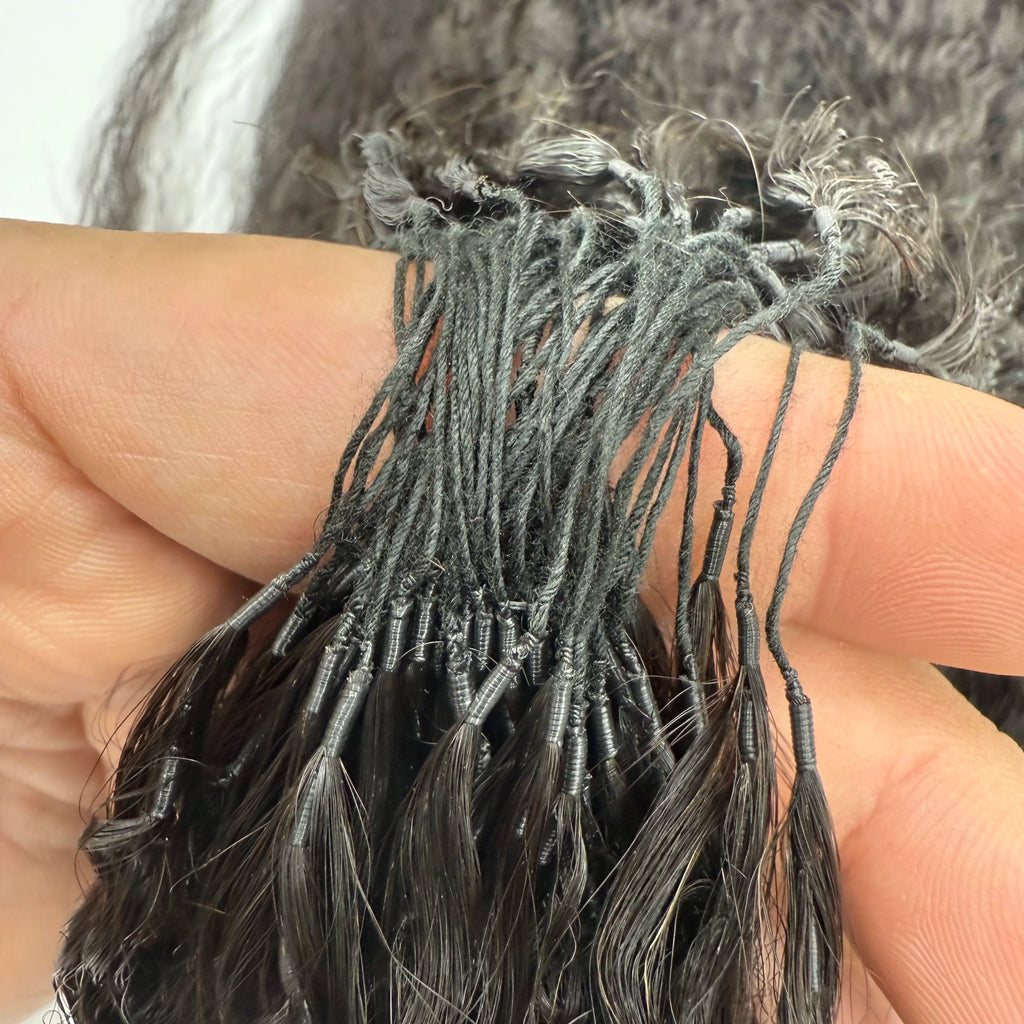 Deep Wave Crochet Human Hair Extensions Knotless Pre-Separated Deep Curly Human Hair With String Pre-Looped Reusable Feather