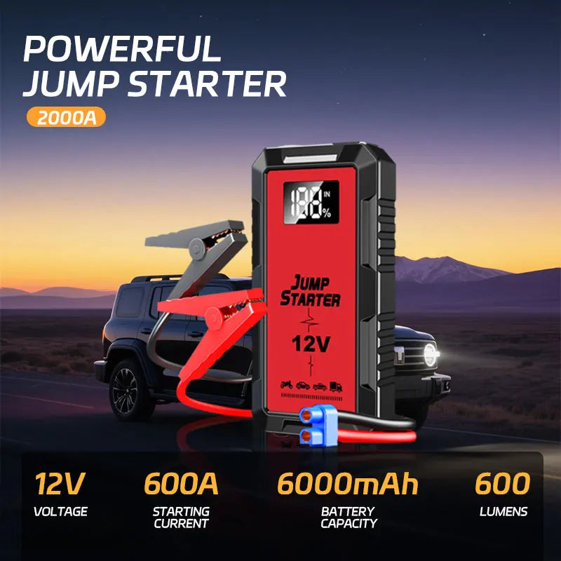 Jump Starter Power Bank 2000A /1000A Portable Car Battery Starter For 12V Car Emergency Booster Starter Starting Device