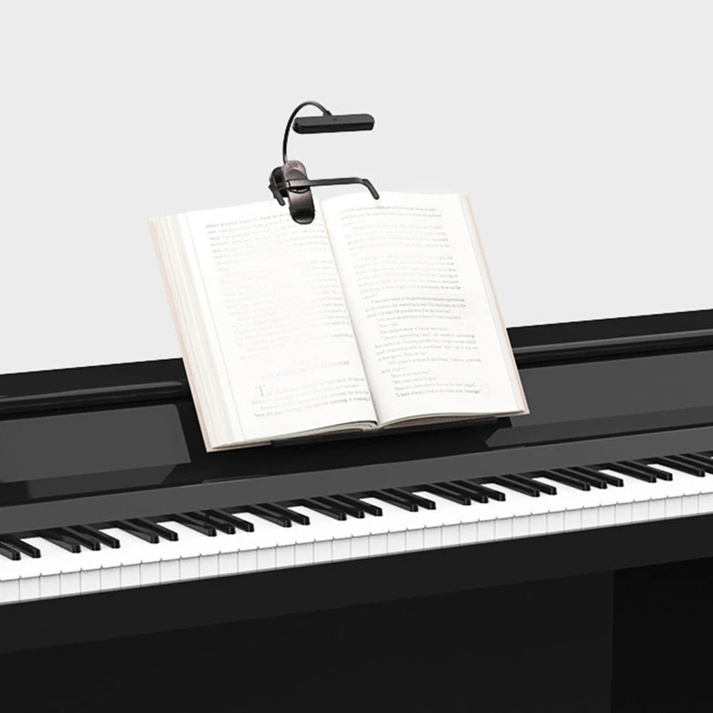 3 Color 14 LED Music Stand Light Adjustable Clip-on Piano Light USB Rechargeable Mini Desk Lamp Portable Reading Light Book Lamp