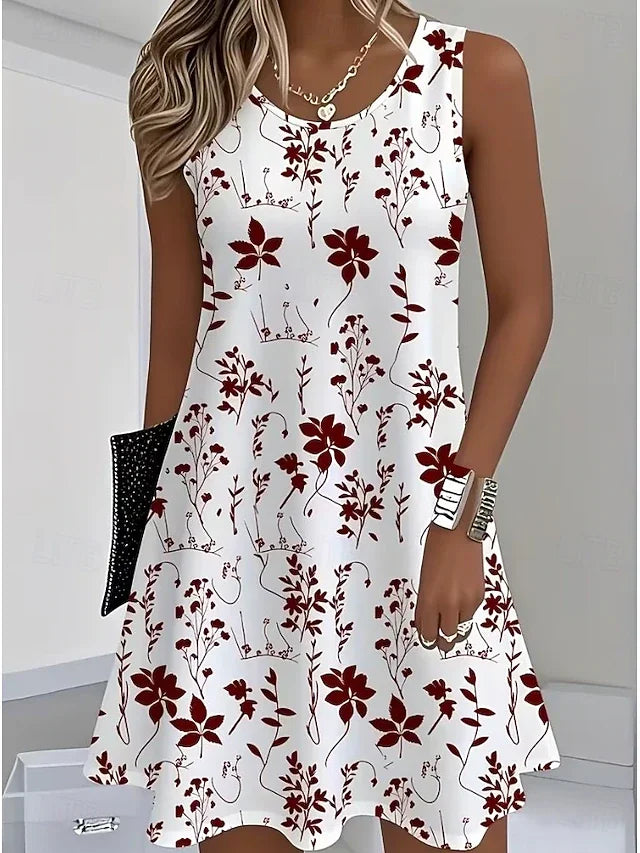 Women's Casual Dress A Line Dress Floral Dress Summer Dress Stylish Casual Date Regular Fit Floral Sleeveless U Neck