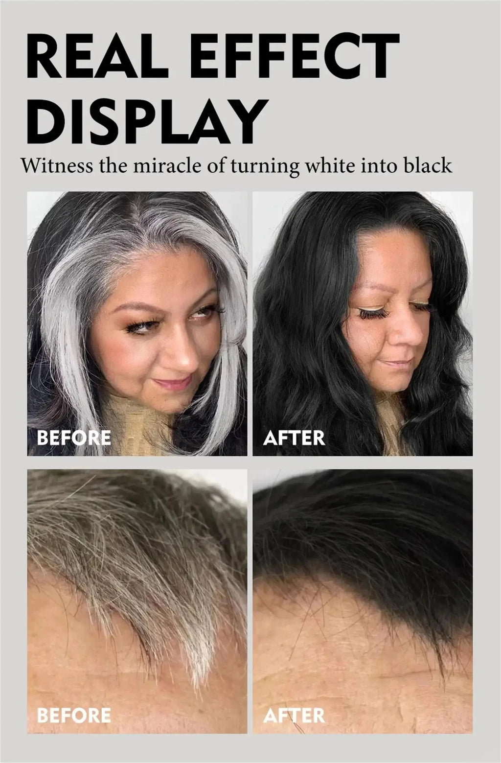 Herbal Anti-grey Hair Treatment Serum Cream White To Black Permanent Repair Natural Color Nourish Scalp Hair Care Products