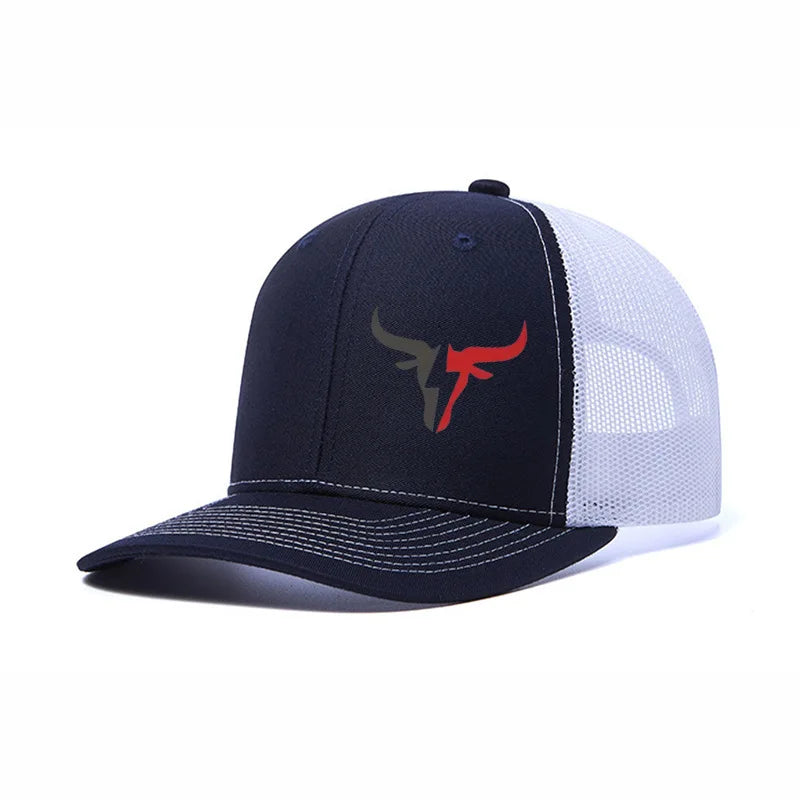 Breathable Adjustable Bull Head Print Baseball Cap - Lightweight Sun Hat for Outdoor Sports, Mesh Design，Perfect for Casual Wear