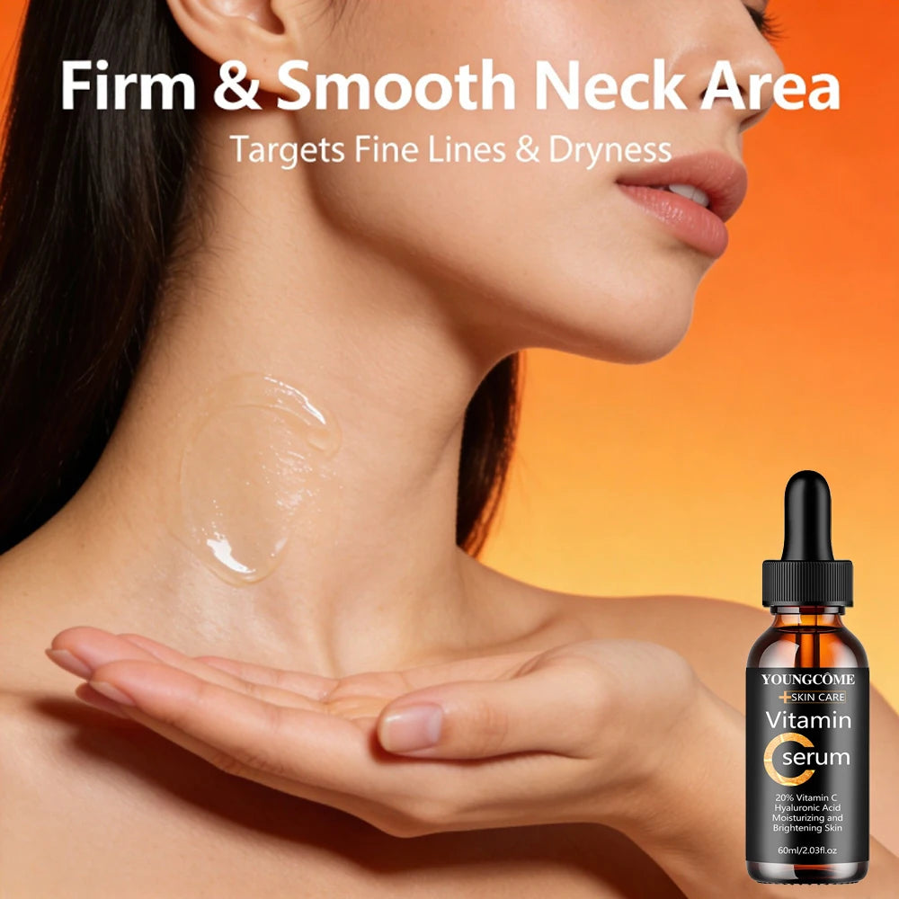 YOUNGCOME Vitamin C Hyaluronic Acid Serum - Daily Hydrating & Radiance-Boosting Facial Essence for All Skin Types 40/60ML