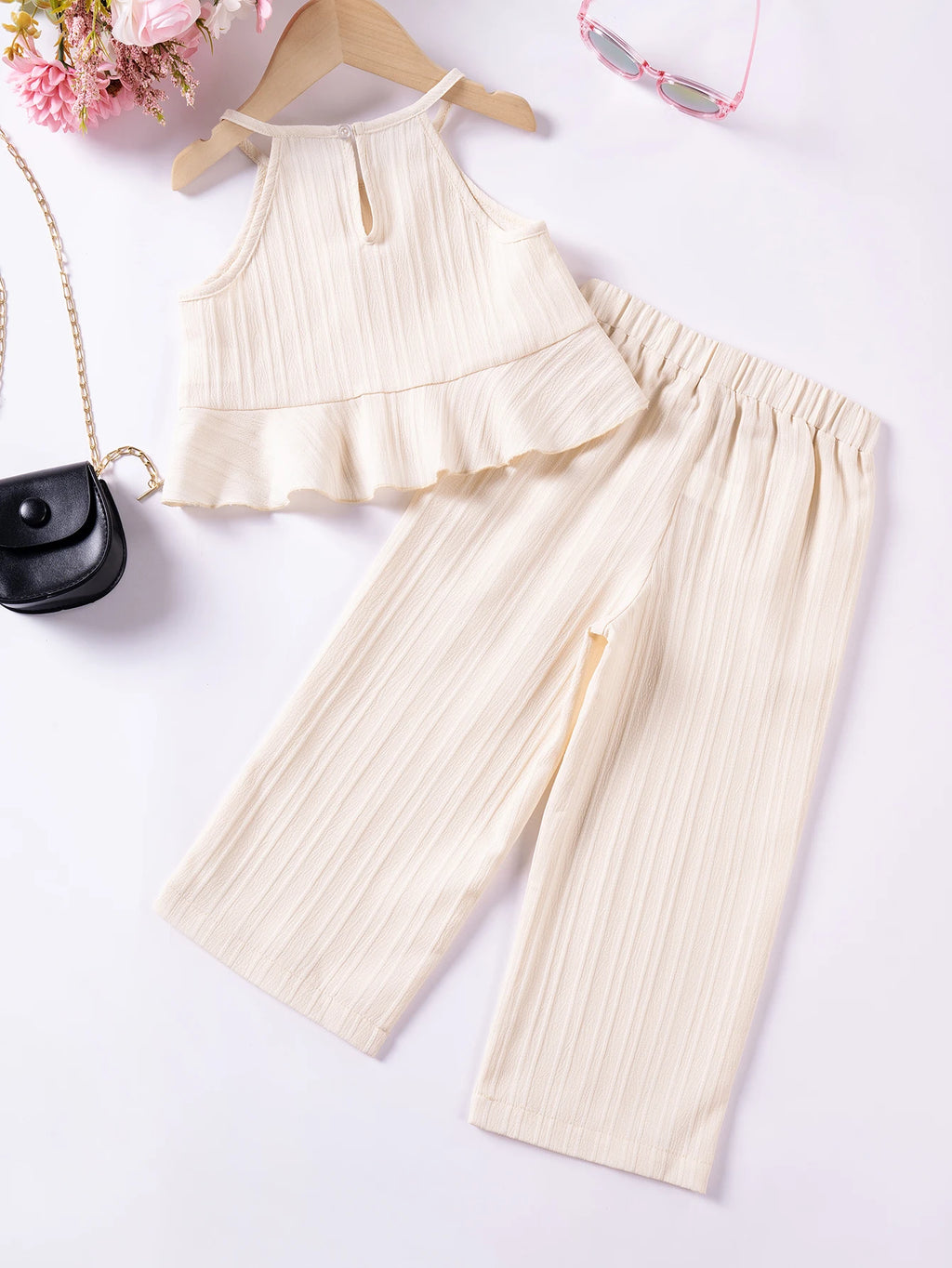 Kids Set Girls Summer Clothing Sets Camisole Tops and Loose Pants Baby Girl Clothes Leisure and Fashionable Birthday Gift