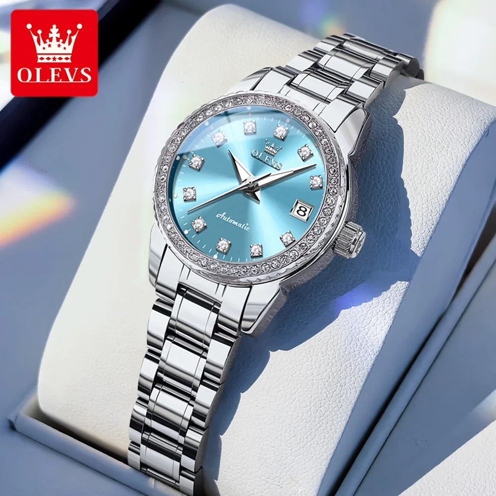 OLEVS Automatic Mechanical Watch for Ladies Auto Date Top Brand Business Luxury Women Watch NEW 7003