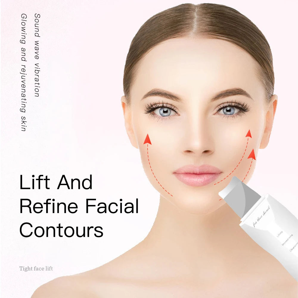 Ultrasonic Peeling Machine Skin Care Blackhead Remover Device Face Cleaning Pore Cleanser Facial Lifting Massager Skin Scrubber