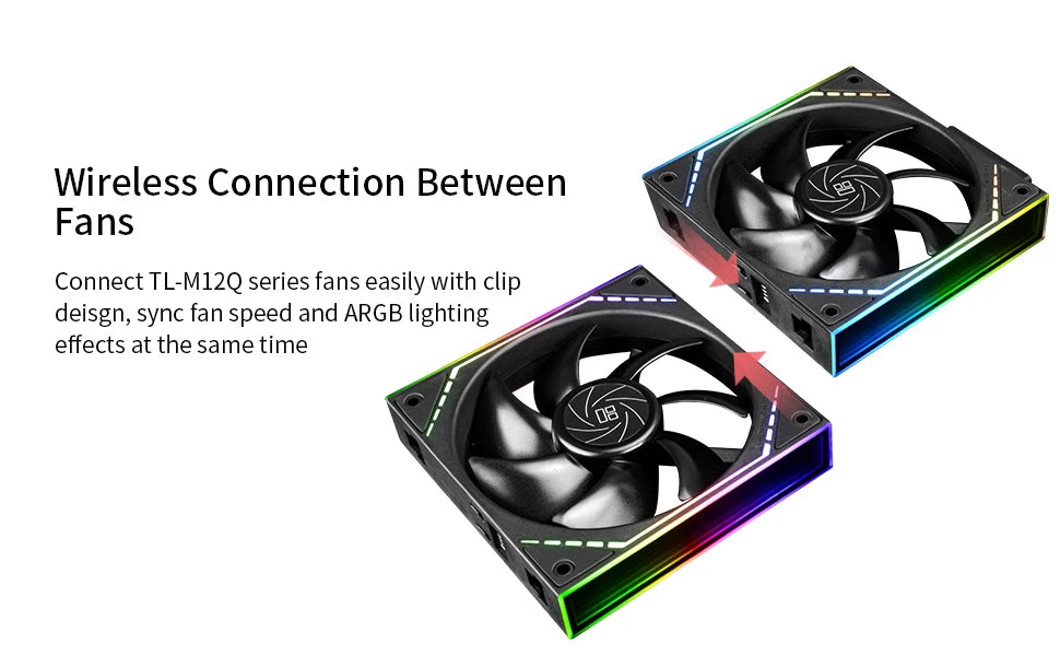 Thermalright TL-M12Q X3 120mm PC Case Cooling Fans, Daisy-Chain | 2000RPM | High Airflow | ARGB | Dual Infinity Mirrors Lighting
