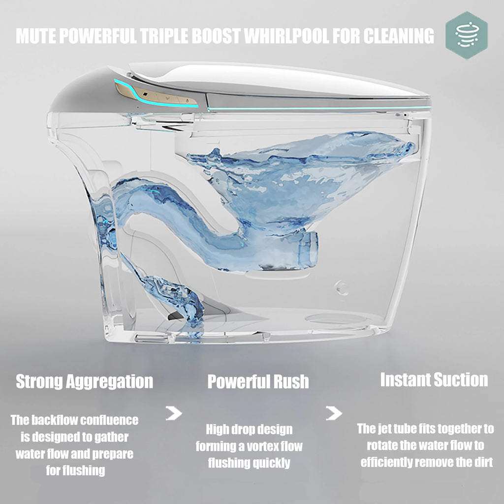 High-end Top Sale WC Intelligent Water Closet Floor Mounted Ceramic Automatic Luxury Toilet Bidet Smart Toilet Bowl Elongated