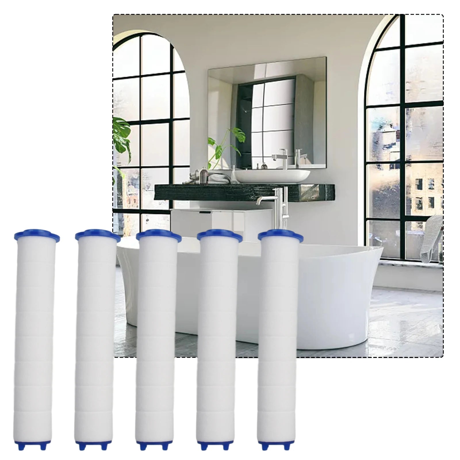 1pc / 5PCS Replacement Shower Head Cotton Filter Set Water Purification 11.5*2.5cm/4.53*0.98in For Shower Water Cleaning