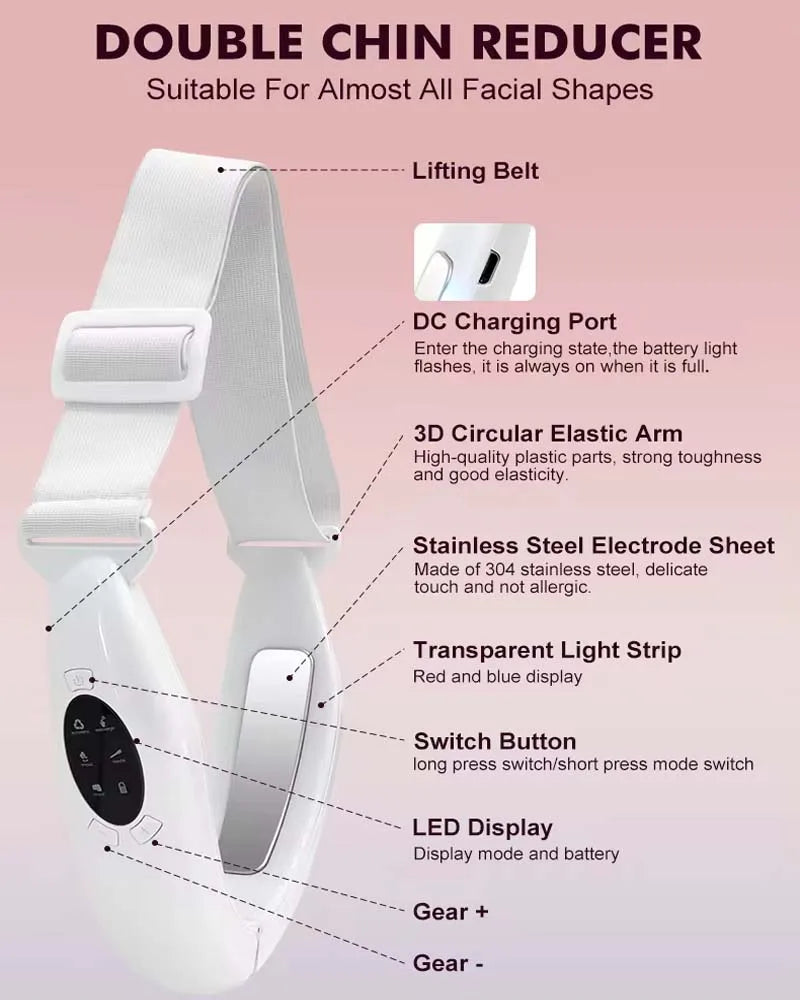 Face Lifting Device Red Light Skin Rejuvenation V Face Massager Double Chin Lift Up with Remote Control Facial Beauty