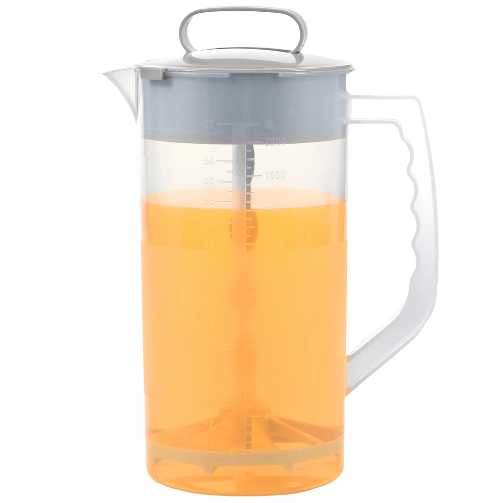 Mixing Pitcher for Drinks 2000ml Mixing Water Pitcher with Lid Wide Mouth Juice Mixing Container with Plastic Blades and Mixer
