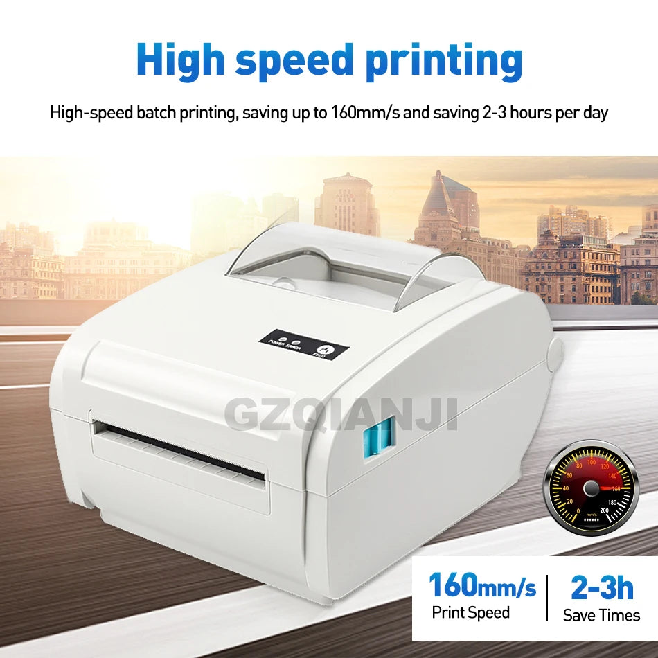 4x6inch Shipping Thermal Label Printer Portable No Ink Required 203DPI for Small Business USB High Speed Express Airway Bill ﻿