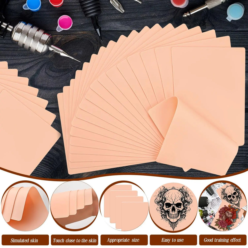 20/10/5/3/1PCS Tattoo Practice Skin Blank Fake Tattoo Skin Synthetic Leather for Permanent Makeup Tattoo Beginner Exercise Tool