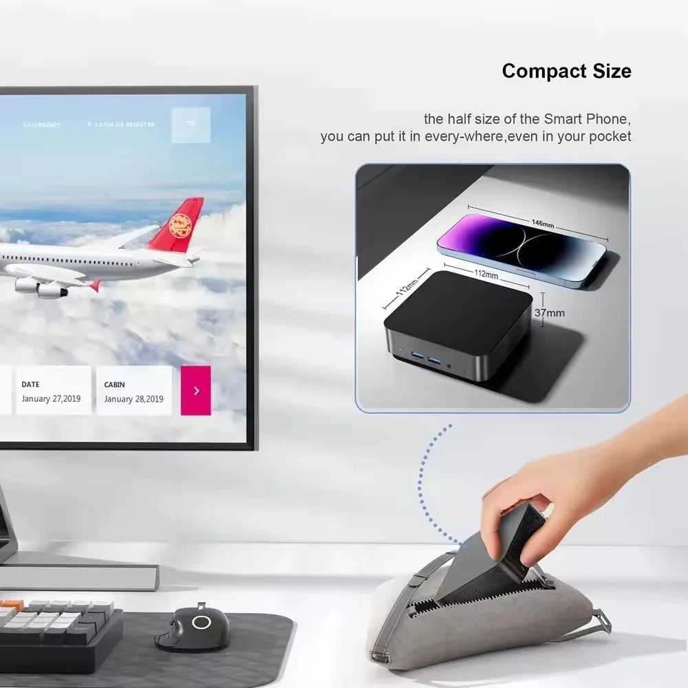 2026 Intel Core i9 10980HK N150 Mini PC 16GB RAM 1TB SSD WiFi 6 BT5.2 Windows 11 4K Portable Gaming Desktop Computer