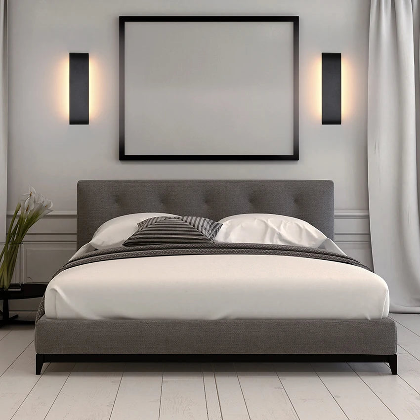 12W LED Wall Lamp Staircase Light Mirror Light Rectangle Bedroom Bedside Wall Light Indoor Sconce Fixture Living Room Decoration