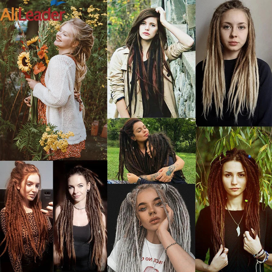 20"36Inch 5Strands Handmade Dreadlocks Extensions Ombre Synthetic Dreads Dreadlocks Twist Braiding Hair Reggae Dreads Braids 