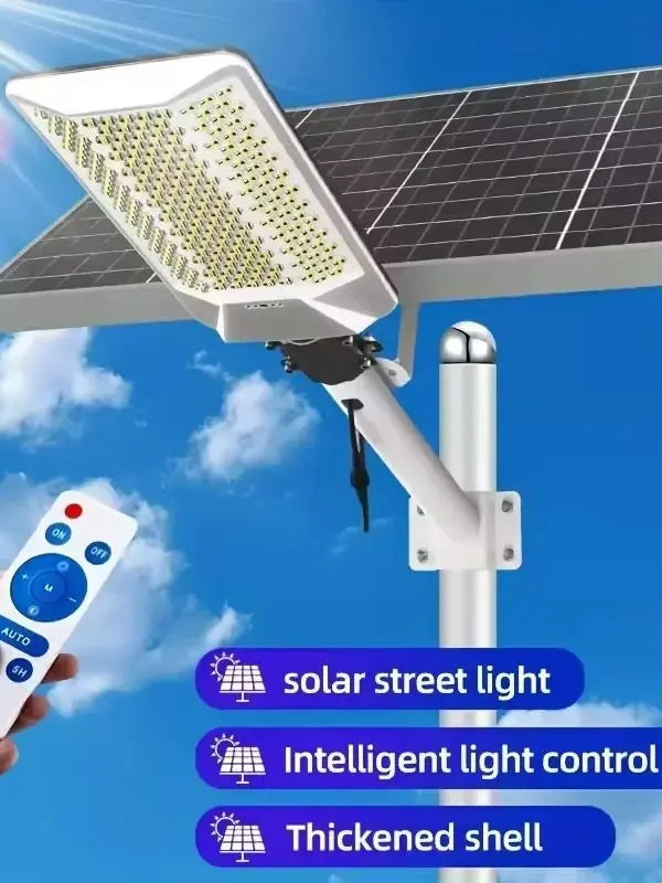Solar Street Light 6500W 15000mAh 7500k Dusk To Dawn Solar Lights Automatic Dusk To Dawn with Control for Yard, Garden, Patio