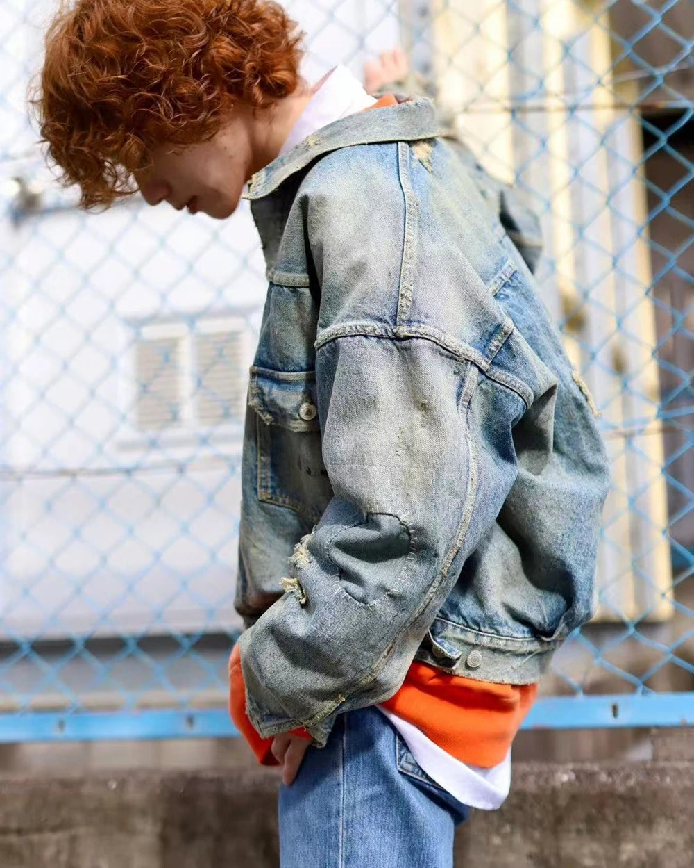Yao Fashion SAINT OF MICHAEL Damaged Aged Ripped Denim Jackets Streetwear Loose Oversize Unisex High Quality Jacket For Men