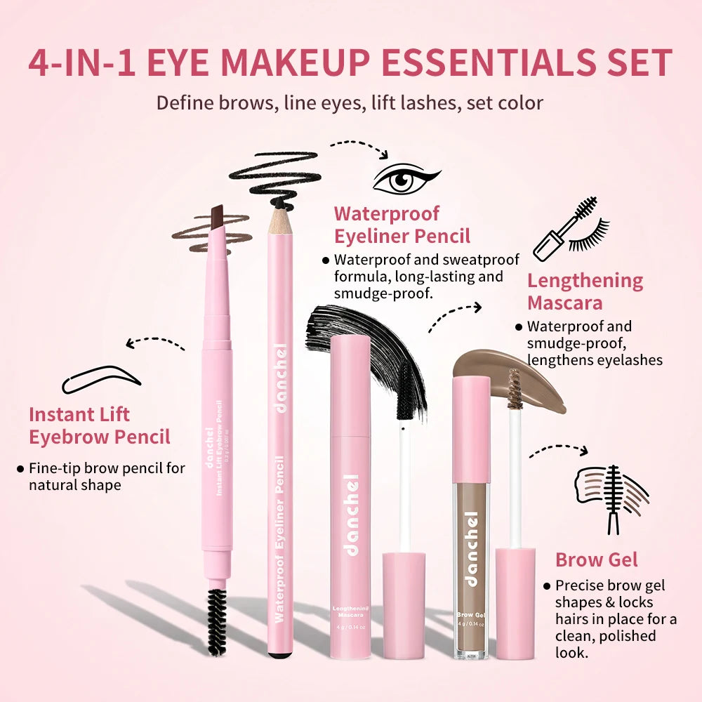 Face Makeup Set Eyeshadow Contour Blush Lipstick Foundation Concealer Eyebrow Eyeliner Mascara Cosmetic Kit With Makeup Brushes