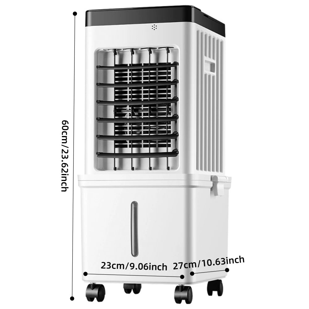 Portable Air Conditioner with Wheels 3 Wind Modes 3.5-Gallon Water Tank for Evaporative Air Cooler Long Cooling 120° Oscillation