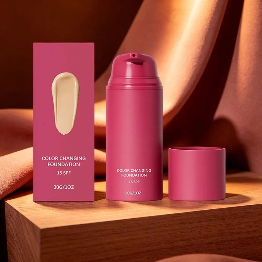 Natural Temperature-Adaptive Color Correcting Foundation Long Lasting Brightening Clear Base Makeup Even Skin Tone Face Makeup