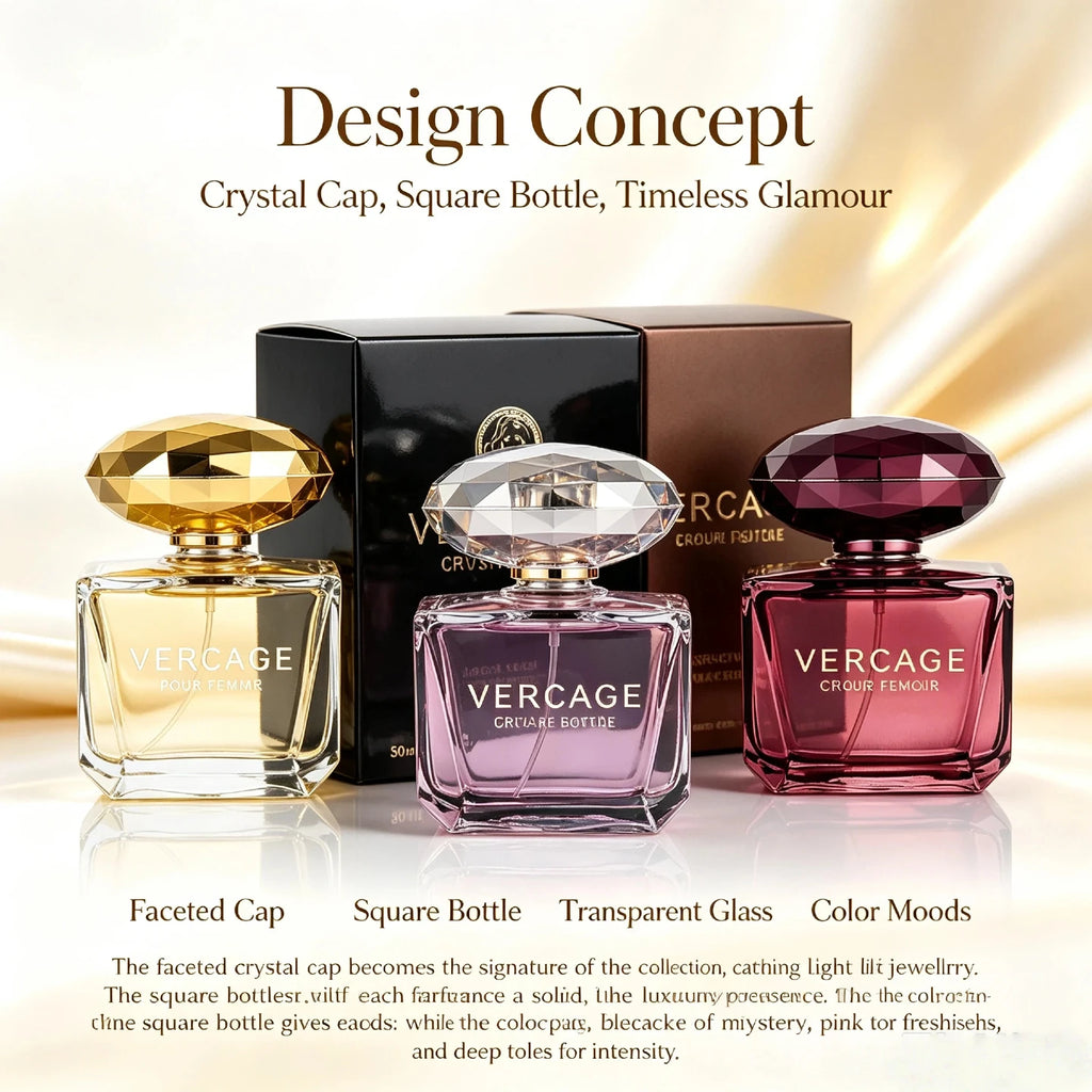 Luxury JEAN MISS Perfume for Women, Elegant Teardrop Bottle with Crystal Diamond Cap, Romantic Floral Long Lasting Eau de Parfum