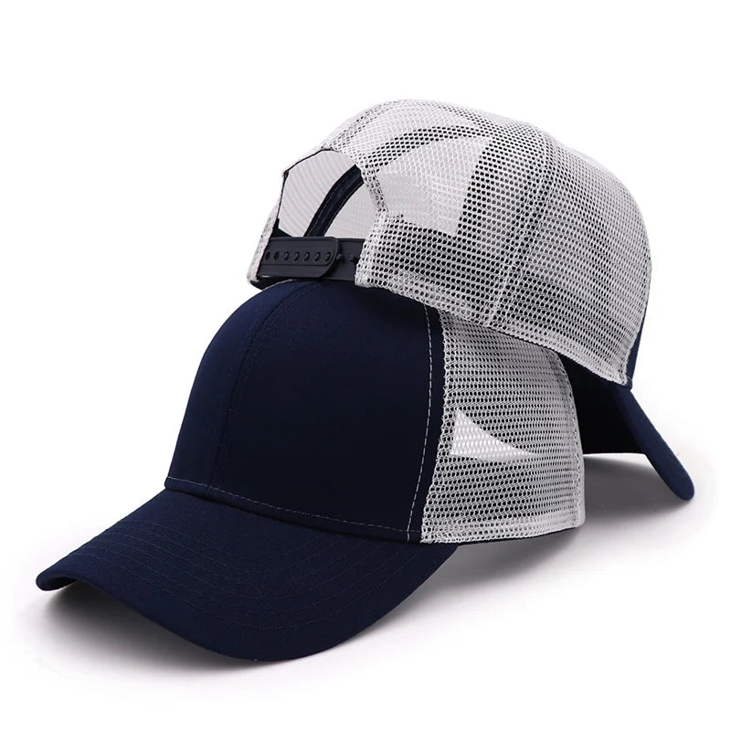 Custom Logo Mesh Splicing Breathable Adjustable Baseball Cap Men Hip Hop Summer Shade Snapback Hat Outdoor Women  Trucker Caps