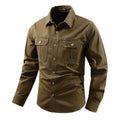 Pure Cotton Men's Shirt Men Oversized Loose Long Sleeve Cargo Shirts Men Clothing High Quality Solid Plus Size Casual Shirt 6XL