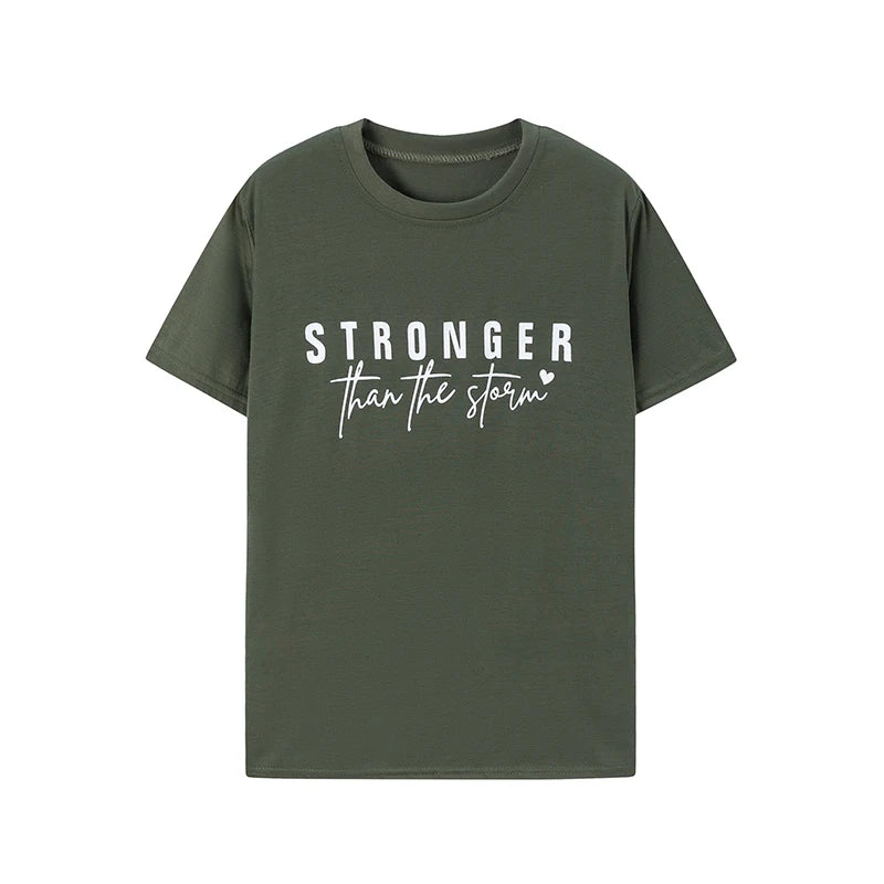 Summer Fashion Women's Short Sleeve T-shirt Letter Print Round Neck Solid Color European American Style 2026