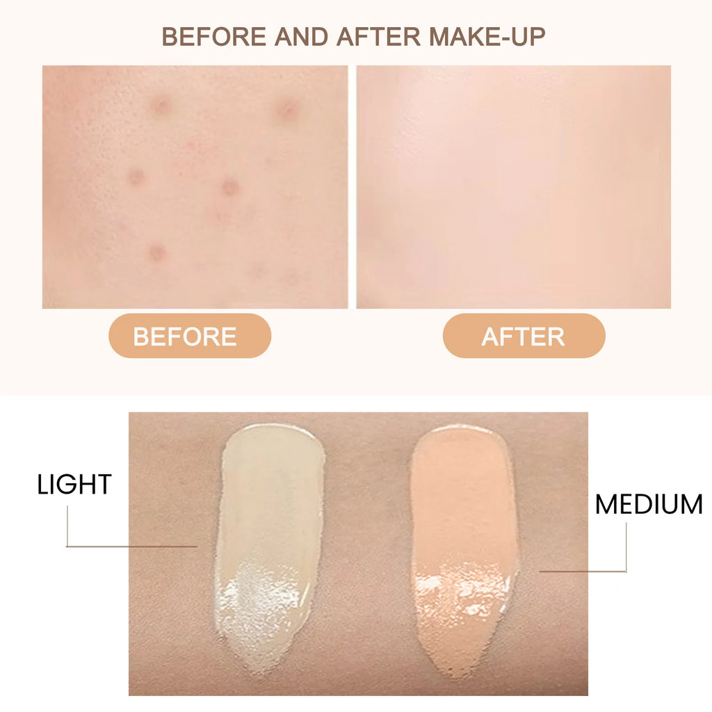 EELHOE CC Cream Foundation Long Lasting Oil Control Waterproof Moisturizing Skin Brightening Cover Blemishes CC Face Cream 30ml