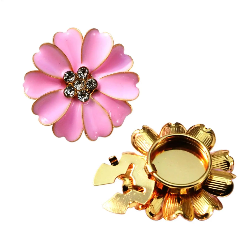 Petal rhinestone cufflinks Button Covers Flower Shaped Button Cover Cufflinks for Women for Sewing Jeans Dress Fabric Blouse