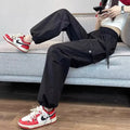 Fashion Women Joggers Pants Casual Female Chic Straight Cargo Pants Elastic High Waist Streetwear Slim Trousers Summer Thin