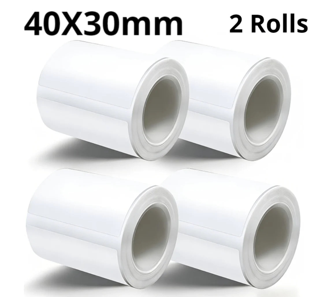 Glossy Thermal Sticker Labels, 4 Rolls Oil Resistant Scratch Resistant Multi-purpose White Label Tape Fit for All Kinds of Label