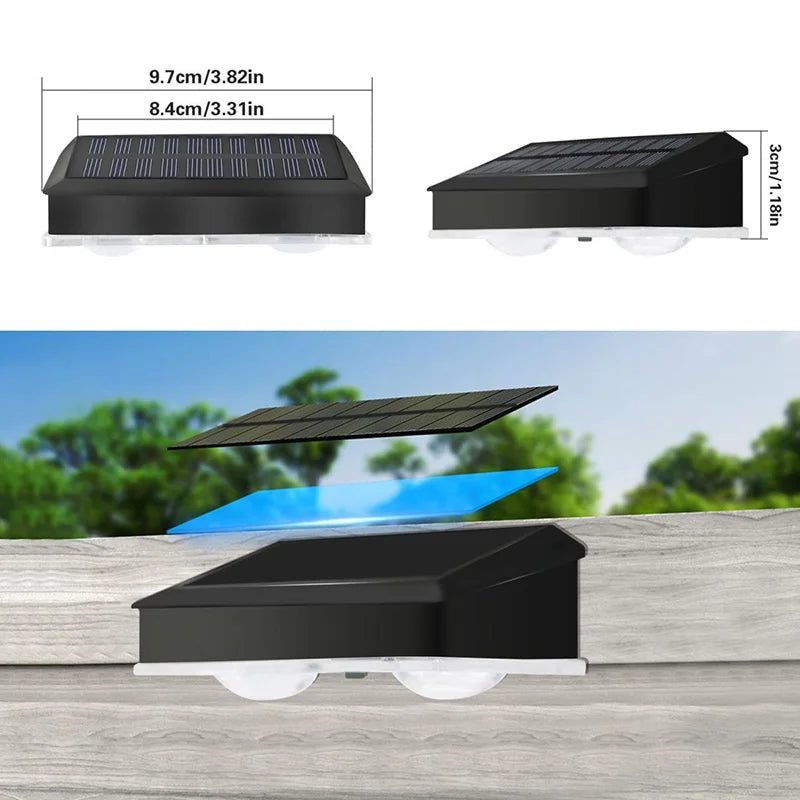 Solar LED Light Outdoor Waterproof Garden Decor Solar Powered Lamp Super Bright Villa Door Number Balcony Sunlight Wall Lighting