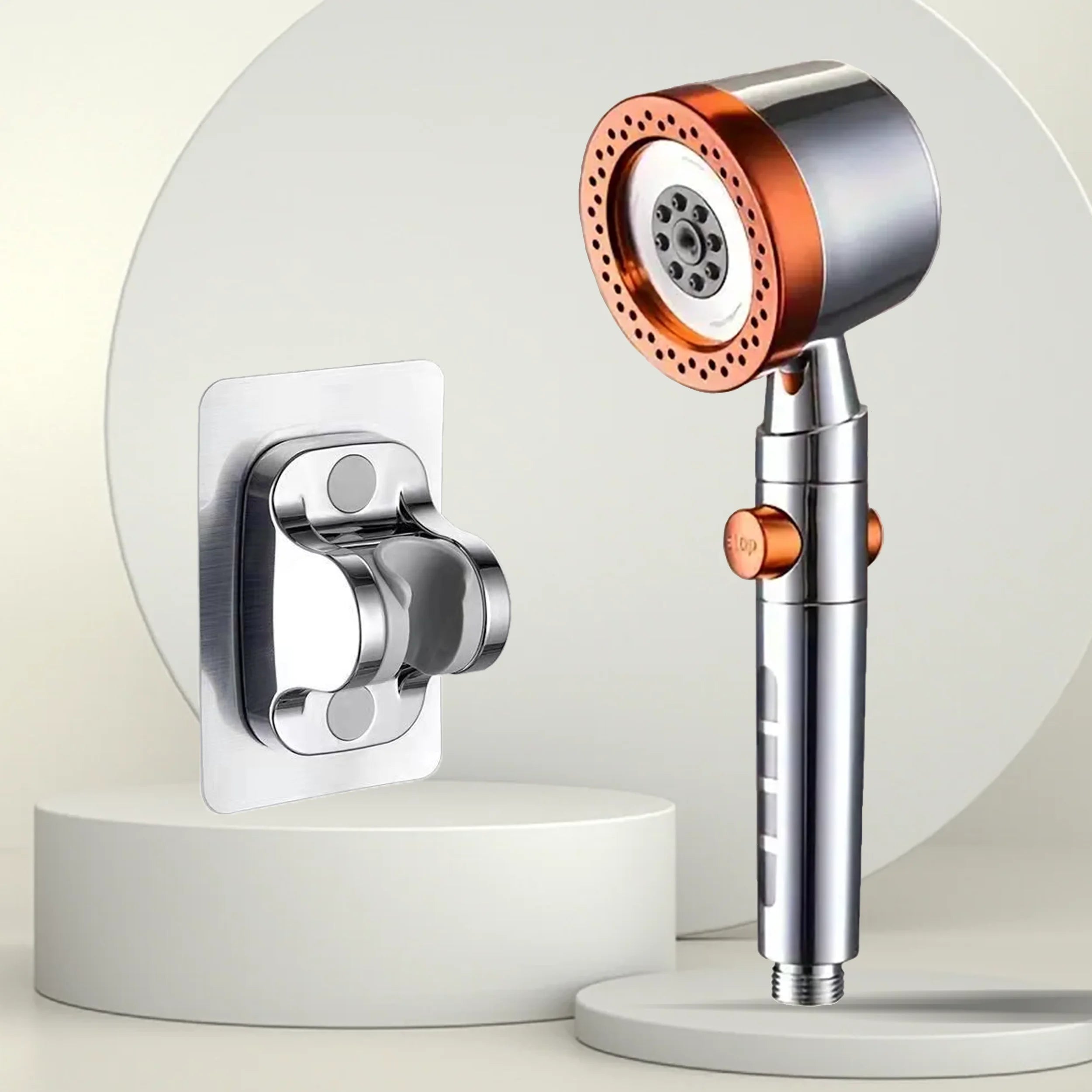 New High Pressure Water Saving Filter Shower Head 5 Modes Handheld Shower Head One Button Stop Bathroom Accessories Set