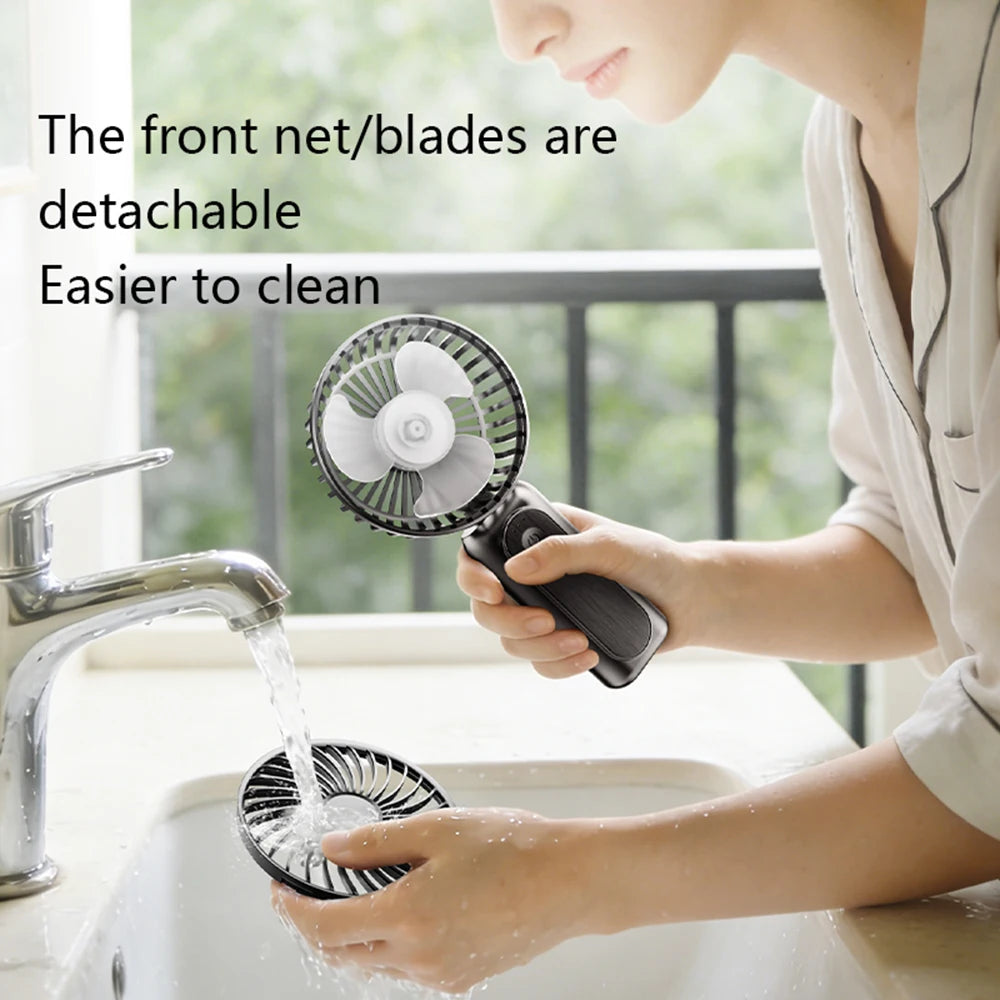 Outdoor Handheld Fan, Small Mini Fan, Foldable, Portable, Hanging on Neck, Speed, USB Rechargeable, 3600mAh Handheld ﻿