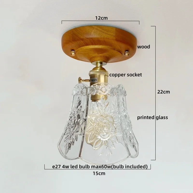 IWHD Walnut Copper LED Ceiling Lights Decoration Aisle Corridor Living Room Light Home Lighting Modern Ceiling lamp Luminaria