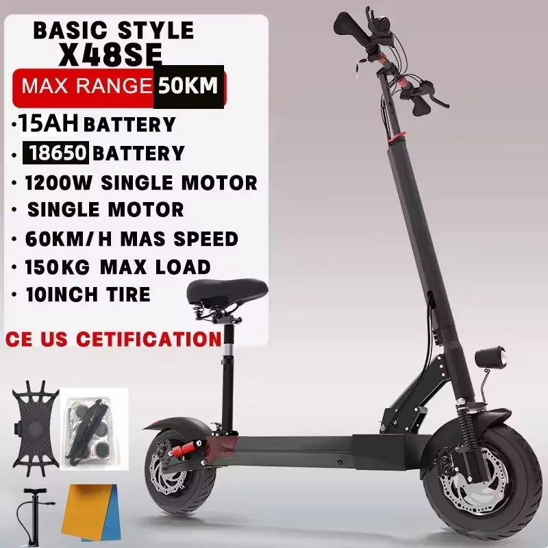 Single/Dual Motor Electric Scooter for Adults Max Speed 85km/h 500-6000W 30-100KM Range Foldable E-Scooter 10inch 11inch Tire