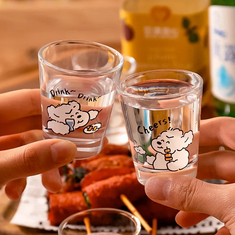 50ml Liquor Cup Shot Glass Drinking Glasses Glass Cups Household Soju Cups Cann