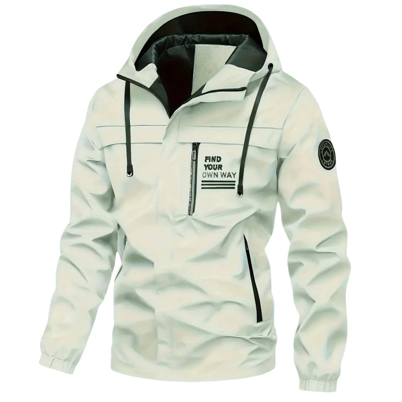 Fashionable Men's Casual Windbreaker Jacket Hooded Jacket Men's Waterproof Outdoor Soft Shell Winter Outwear Clothing Warm Plus Size